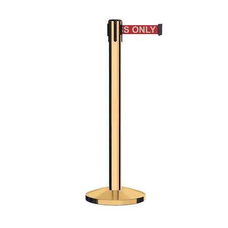 Stanchion Belt Barrier Pol.Brass Post 16ft. Red Auth...Belt